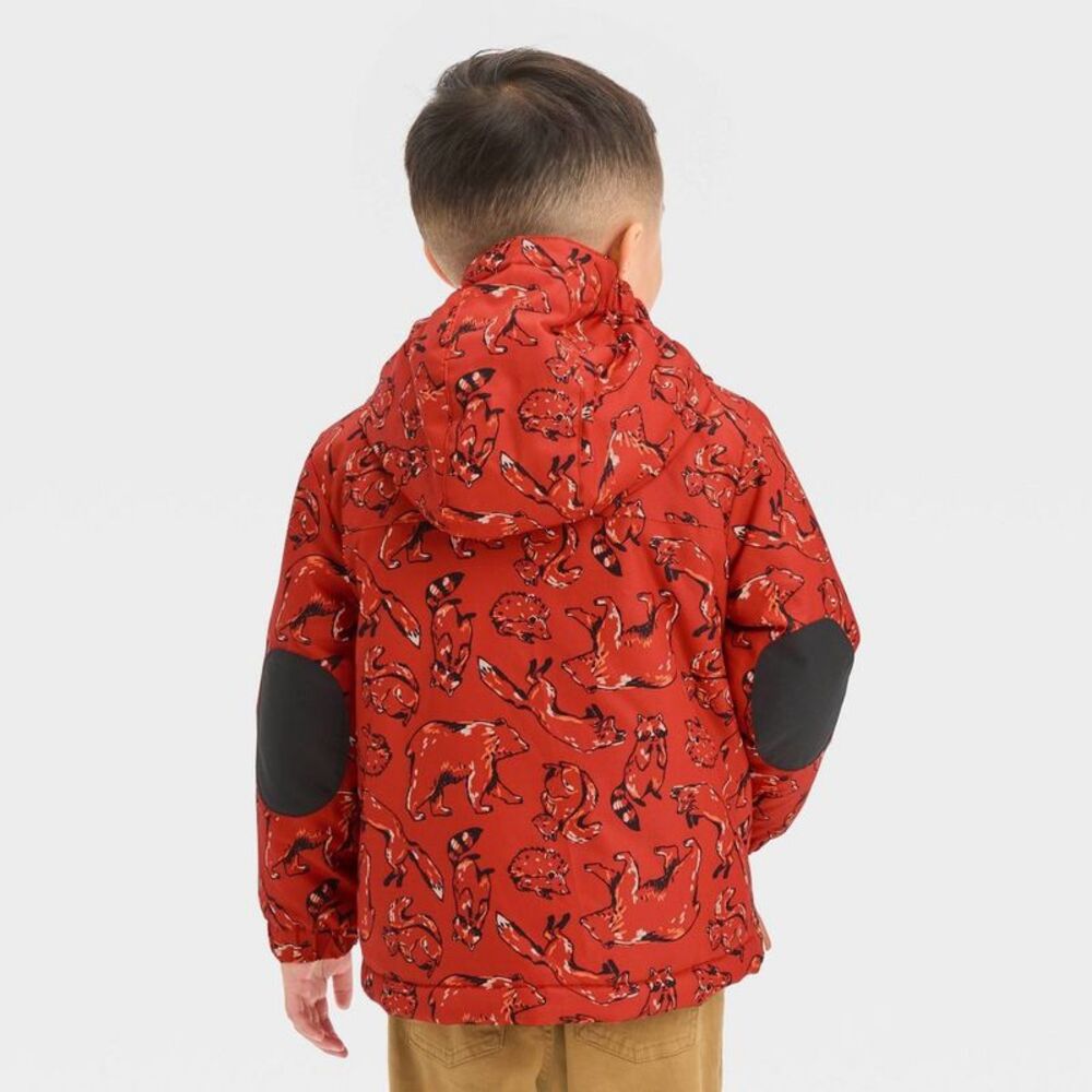 Cat & Jack - Infant Kids Winter Puffer Windbreaker 3 Orange - Picture 2 of 4